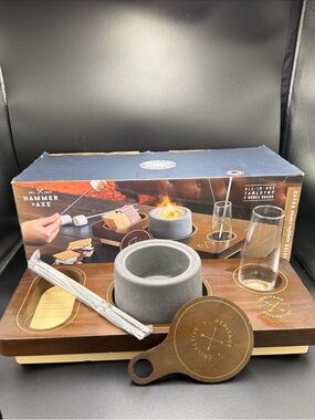 NIB Heritage Collective Hammer + Axe All-In-One S’Mores Table Top Board